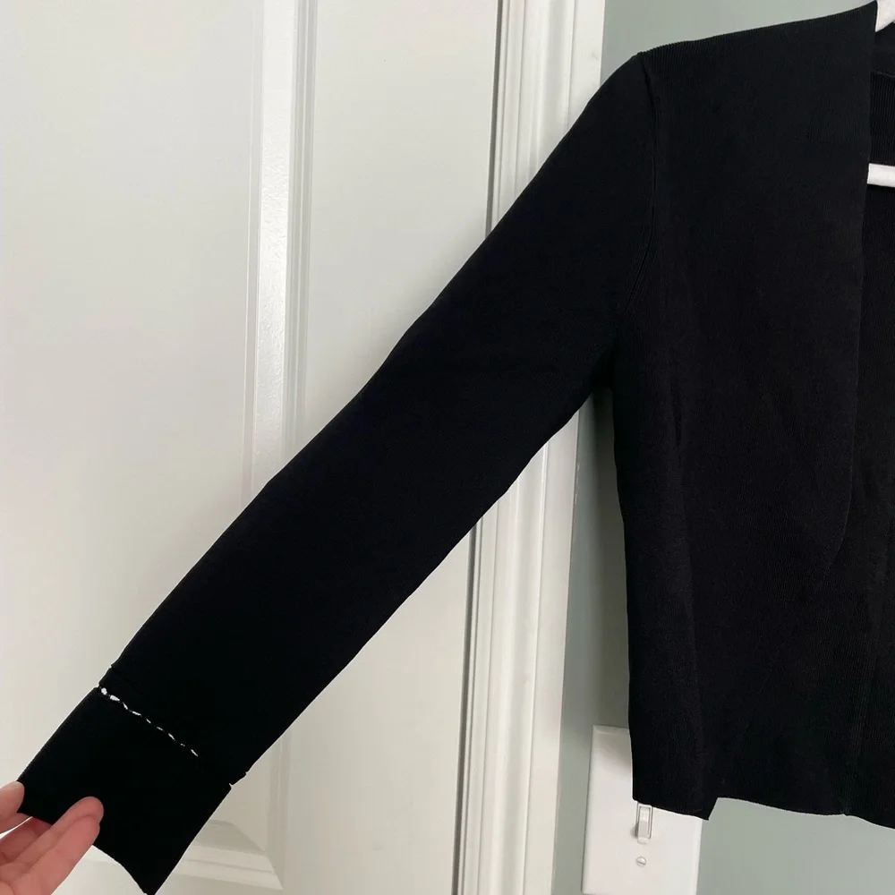 MM Lafleur "Sant Ambroeus" Jardigan Black Cropped Open Front Cardigan Jacket - Picture 6 of 17